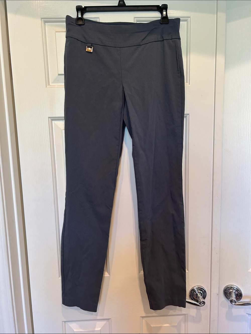 Alfani Charcoal Straight-Leg Pants with Gold Accent